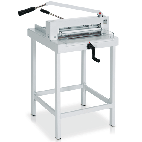 acco Tagliarisme manuale IDEAL 4305. Made in Germany luce di taglio 430 mm, pressinio fast flick, piano di lavoro 400-1150x880x880. taglia fino a 40 mm, taglio sequenziale 34 mm. Profondit del tavolo 435mm. tavolo opzionale..