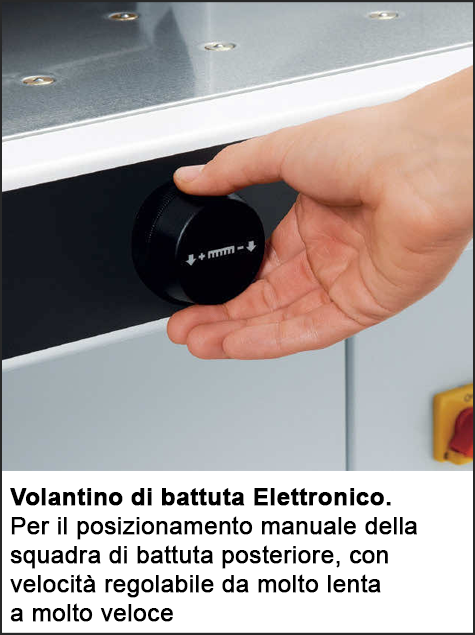 gbc Tagliarisme elettrica IDEAL 5560LT luce di taglio 550 mm, pressino idraulico (press. min.200 daN, max.1100daN), profondit del tavolo 570 mm, avanzamento idraulico. Taglio sequenziale 32-60 mm. piano di lavoro 1370x1070x1400. taglia fino a 95-92 mm. Alimentazione: 230V-50Hz-1.5kW., Made in Germany.