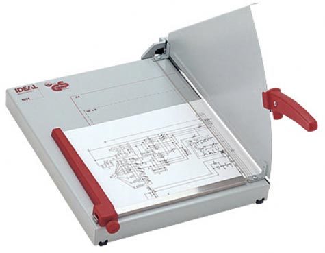 gbc Taglierina a ghigliottina IDEAL 1034 pressino manuale trasparente, taglia fino a 25 fogli, luce taglio 340 mm, 305x384. Prodotto originale tedesco. MADE IN GERMANY.