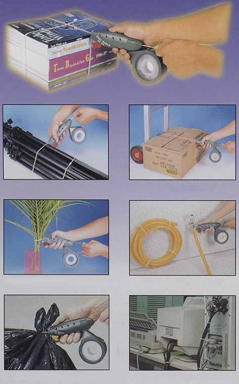 gbc Fascettatrice ClutcherOne EasyBundle YS-900 multiuso realizzato in Duretan (policarbonato antiurto). Viene fornita con installate 1 bobina da 10 metri, un riavvolgitore, 1 lama, 1 caricatore da 20 clip.