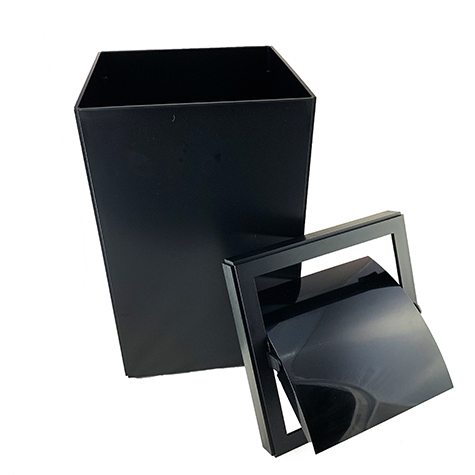 gbc Kartell, LineaSegmenti, Cestino NERO CON TOP. mm250x250 h456, Design Michele de Lucchi.