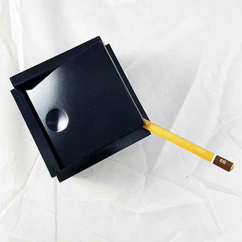 gbc Kartell, LineaSegmenti, Posacenere NERO CON TOP. mm100x100 h52, Design Michele de Lucchi.