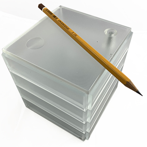 gbc Kartell, LineaSegmenti, Portaoggetti 4cassetti, TRASPARENTE mm110x110 h120, Design Michele de Lucchi.