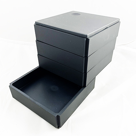 gbc Kartell, LineaSegmenti, Portaoggetti 4cassetti, NERO mm110x110 h120, Design Michele de Lucchi.