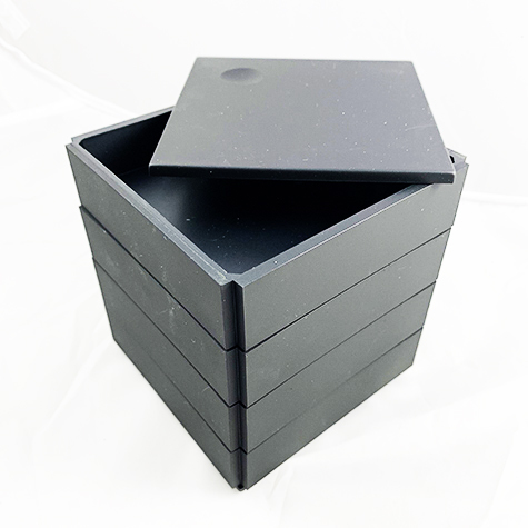 gbc Kartell, LineaSegmenti, Portaoggetti 4cassetti, NERO mm110x110 h120, Design Michele de Lucchi.