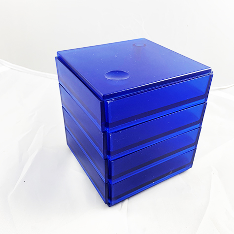 gbc Kartell, LineaSegmenti, Portaoggetti 4cassetti, BLU mm110x110 h120, Design Michele de Lucchi.