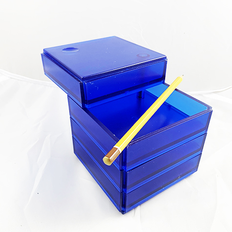 gbc Kartell, LineaSegmenti, Portaoggetti 4cassetti, BLU mm110x110 h120, Design Michele de Lucchi.
