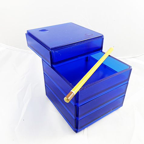 gbc Kartell, LineaSegmenti, Portaoggetti 4cassetti, BLU mm110x110 h120, Design Michele de Lucchi.