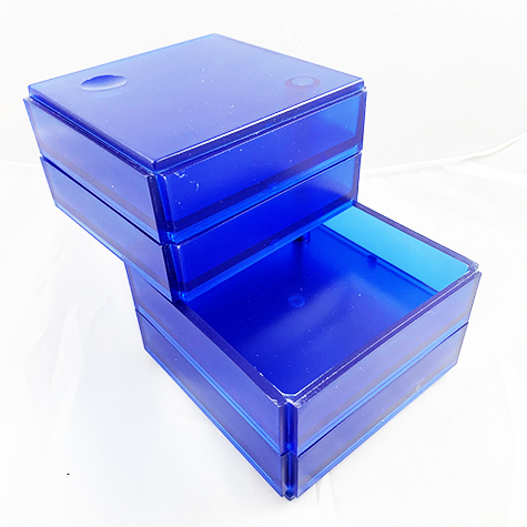 gbc Kartell, LineaSegmenti, Portaoggetti 4cassetti, BLU mm110x110 h120, Design Michele de Lucchi.