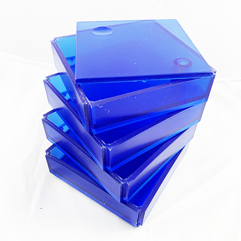 gbc Kartell, LineaSegmenti, Portaoggetti 4cassetti, BLU mm110x110 h120, Design Michele de Lucchi.