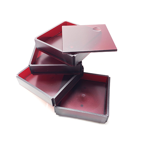 gbc Kartell, LineaSegmenti, Portaoggetti 4cassetti, ROSSO mm110x110 h120, Design Michele de Lucchi.