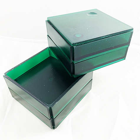 gbc Kartell, LineaSegmenti, Portaoggetti 4cassetti, VERDE mm110x110 h120, Design Michele de Lucchi.