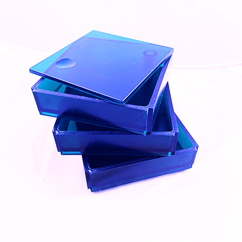 gbc Kartell, Linea Segmenti, Portaoggetti 3 cassetti BLU. mm110x110 h90, Design Michele de Lucchi.