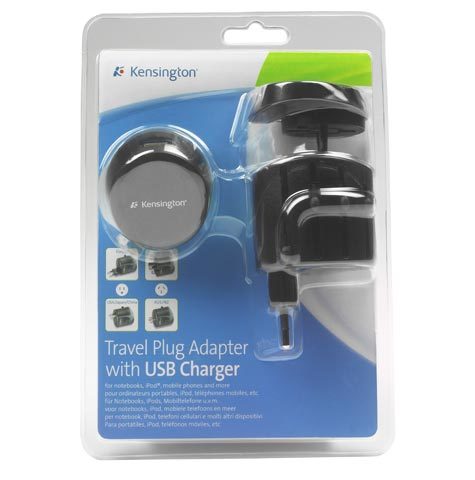 acco Travel Plug Adapter USB Charger     Adattatore di corrente universale compatto CA e USB. Può essere utilizzato in più di 150 paesi. Trasforma il voltaggio per i dispositivi USB. Ideale per ricaricare telefoni cellulari, PDA, computer notebook, etc..