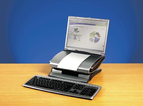 acco Supporto Notebook Station      Supporto regolabile che permette di sollevare il notebook a qualsiasi angolazione, raggiungendo anche laltezza dei veri monitor LCD. Il notebook aperto scivola semplicemente allinterno del supporto. Con leggio sul fronte per ridurre i dolori cervicali.