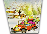 carta Biglietto chiudipacco, Automobile completo di bustina in carta. Formato cm 4,7x6,8cm. Stampa offset su cartoncino bianco liscio.  KRT040266