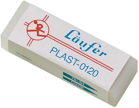 gbc Gomma PLAST Lufer. in plastica trasparente per matite e pastelli Prodotto originale tedesco. MADE IN GERMANY.