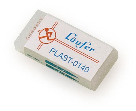 gbc Gomma PLAST L�ufer. in plastica trasparente per matite e pastelli Prodotto originale tedesco. MADE IN GERMANY.