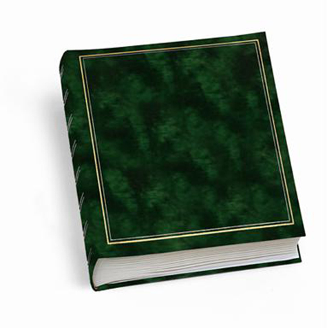 gbc Album foto con 40 fogli in cartoncino+velina. Formato 26x30cm Possibilit� di inserire foto di vari formati. Rilegatura a libro cartonata rigida in VinylPelle VERDE.