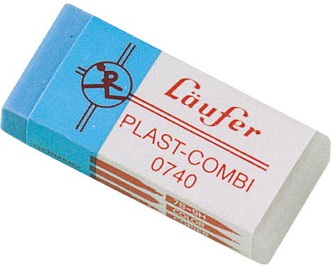 gbc Gomma PLAST-COMBI Lufer. in plastica trasparente per matite ed inchiostri Prodotto originale tedesco. MADE IN GERMANY.