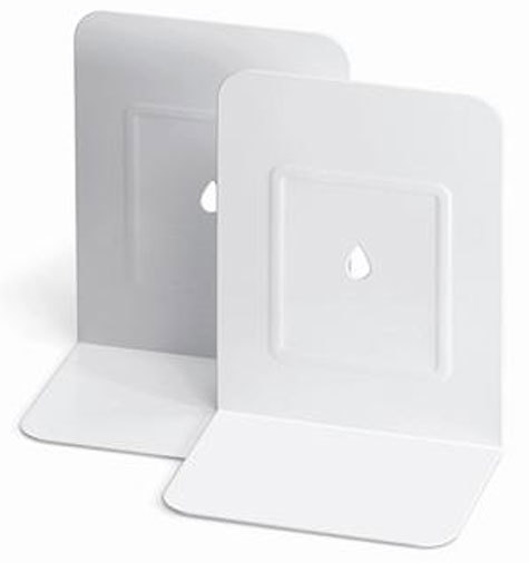 gbc Reggilibro in coppia. in metallo BIANCO, formato: 13,5x17,5 cm.
