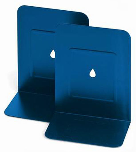 gbc Reggilibro in coppia. in metallo BLU, formato: 13,5x17,5 cm.