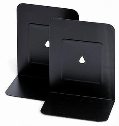 gbc Reggilibro in coppia. in metallo NERO, formato: 13,5x17,5 cm.