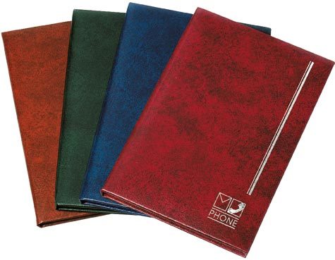 gbc Rubrica telefonica in vinyl, labbro argento, con 56 pagine Formato: 12x17 cm.