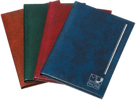 gbc Rubrica telefonica in vinyl, labbro argento, con 64 pagine Formato: 14x20 cm.