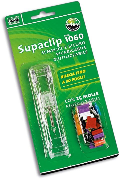 gbc Sparamolle File Clipper, completo di 20 molle Blocca fino a 40 fogli, � ricaricabile.