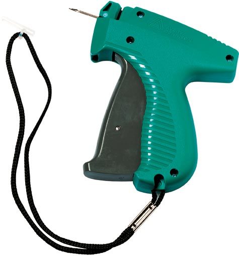 gbc Pistola sparafili AVERY DENNISON completa di ago. Gli aghi Avery Dennison sono fabbricati con punta arrotondata, profilo liscio e preciso per prevenire il rischio di smagliature. Possono essere utilizzati in tutta sicurezza su tessuti ad uso generico.