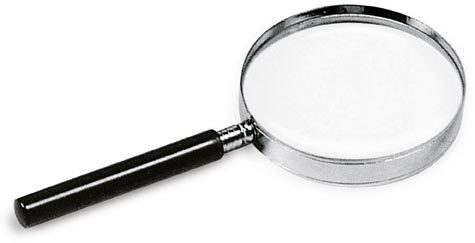 gbc Lente di ingrandimento diametro 5 cm, 6 ingrandimenti contorno lente in metallo.