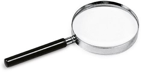 gbc Lente di ingrandimento diametro 7,5cm, 5 ingrandimenti contorno lente in metallo.