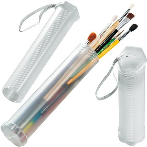 gbc Tubo portapennelli telescopico in plastica trasporta i tuoi pennelli senza rovinarli. Lunghezza 24-45 cm, diametro 4,5 cm.