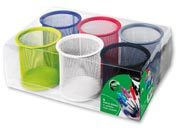 gbc Set di 6 bicchieri portapenne in rete in colori assortiti LEB1226.
