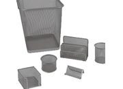 gbc Set da scrivania. 6 pezzi in rete metallica NERO.