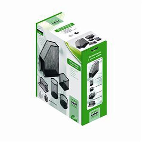 gbc Set da scrivania. 5 pezzi in rete metallica NERO.