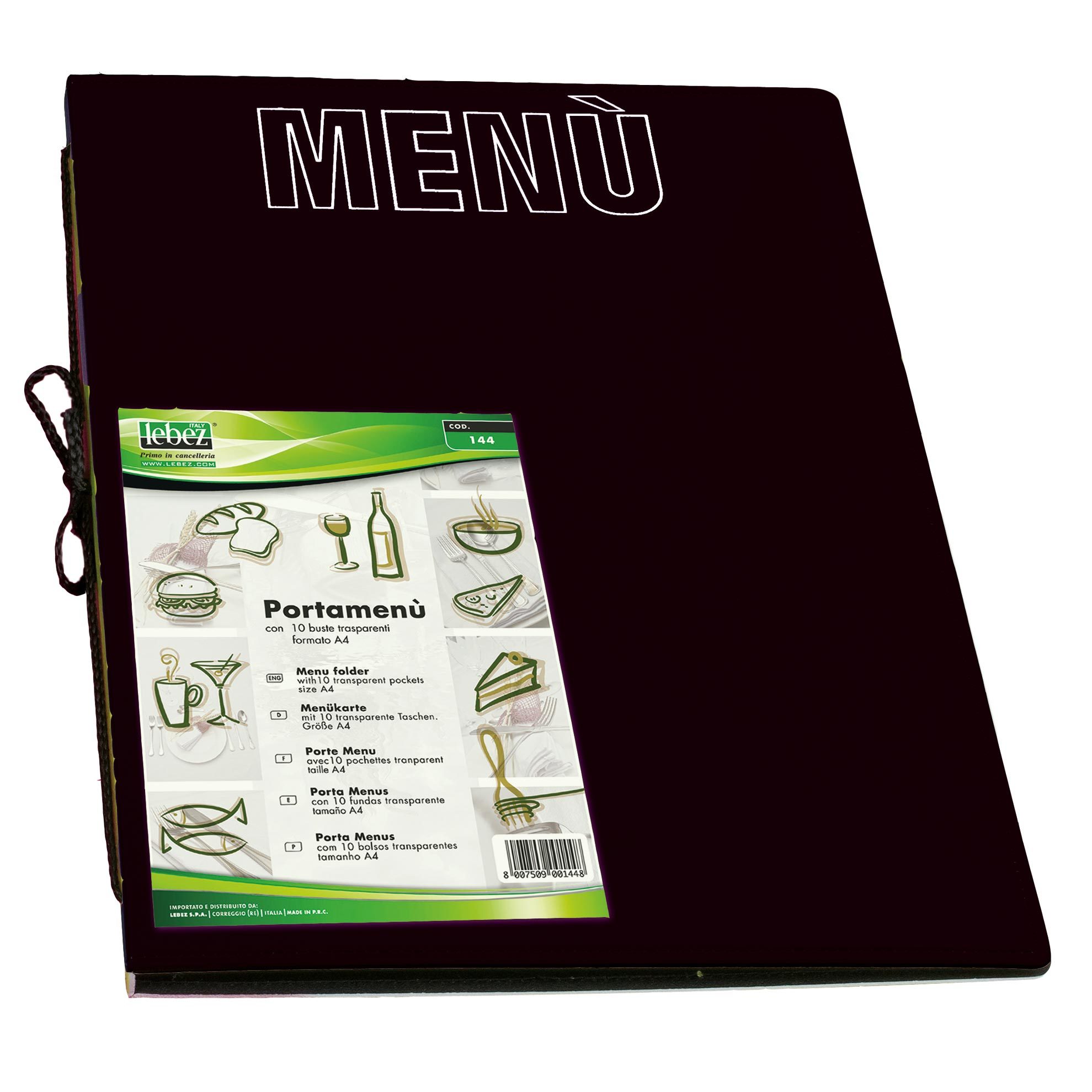 gbc Portamenu a 10 tasche formato A4 (21x29,7cm) NERO.