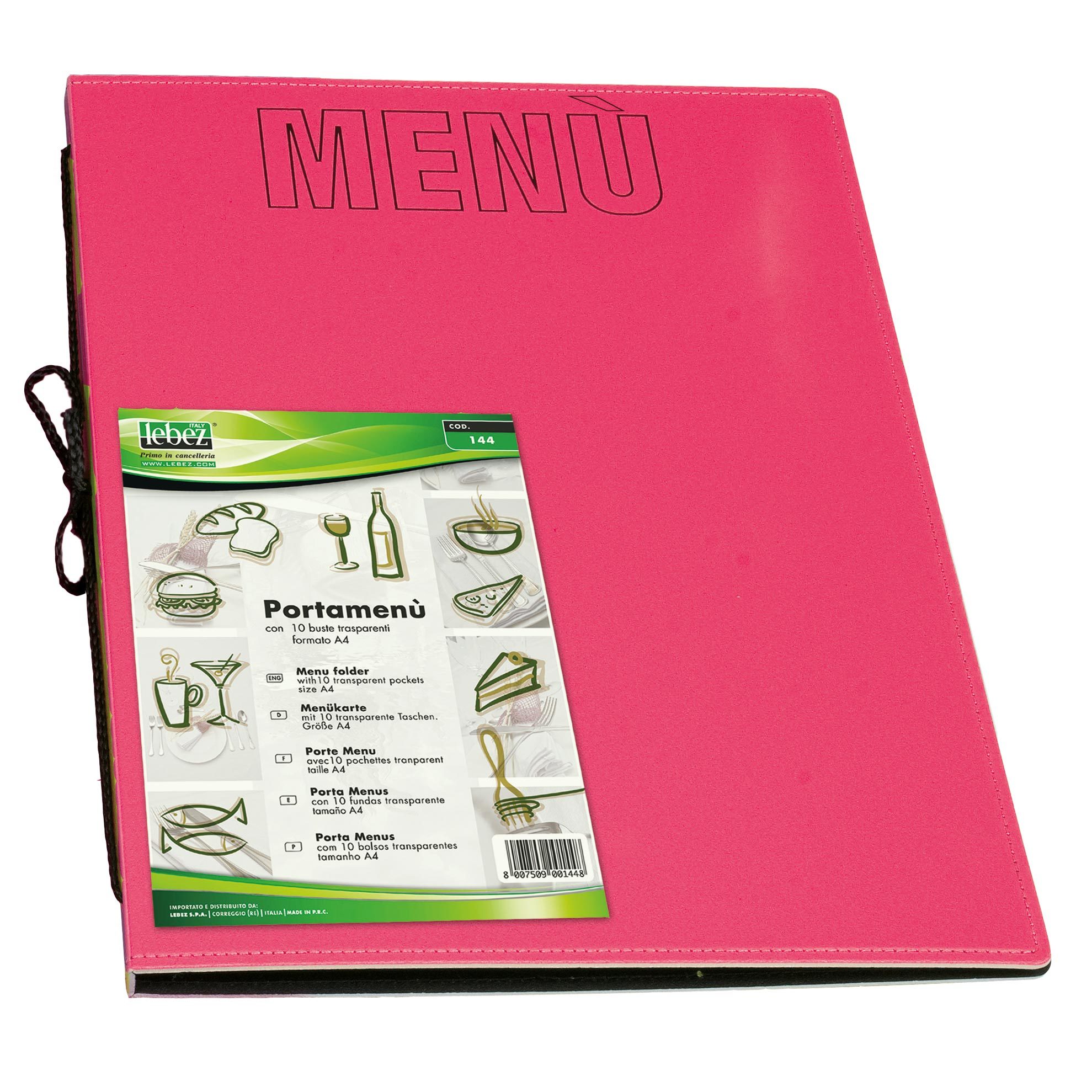 gbc Portamenu a 10 tasche formato A4 (21x29,7cm) FUCSIA.