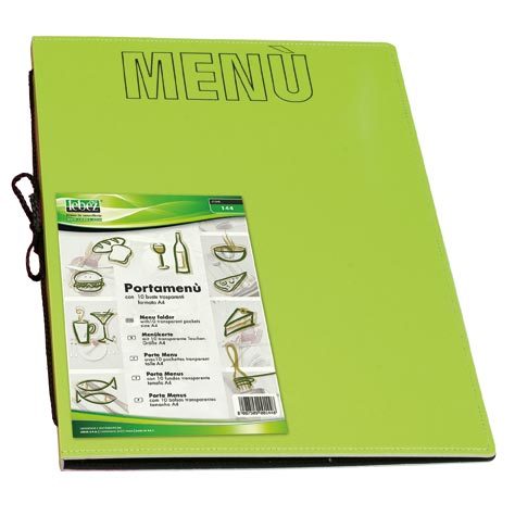 gbc Portamenu a 10 tasche formato A4 (21x29,7cm) VERDE.