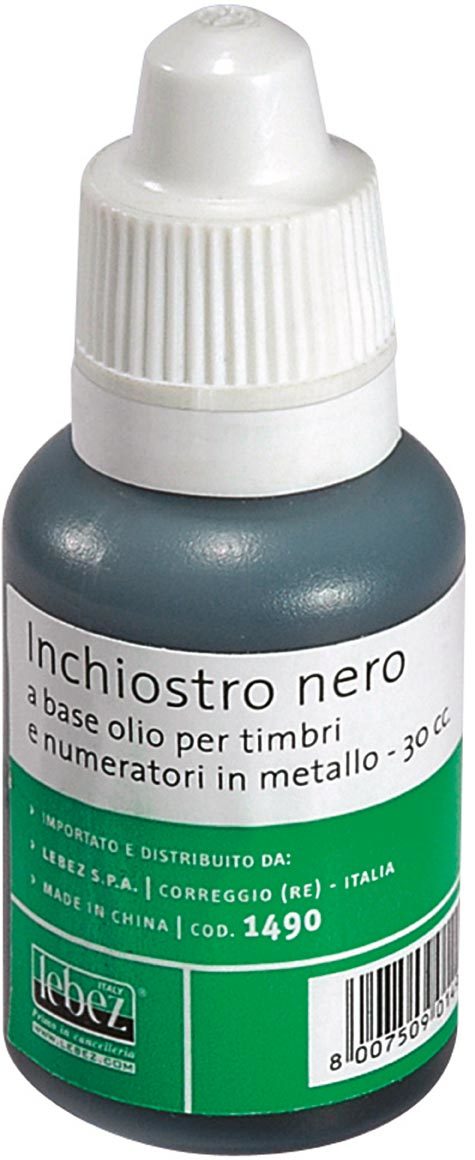 gbc Inchiostro nero base olio per timbri e numeratori in metallo Contenuto: 30 cc.