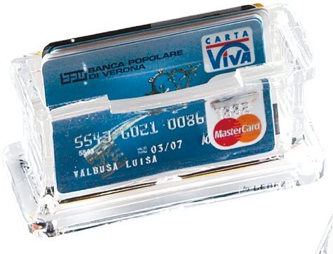 gbc Portabiglietti da visita in acrilico Formato: 11,5x5,5x4,5 cm.