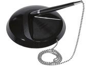 gbc Stiloforo. Base adesiva con catenella e penna a sfera. Colore nero Refill nero. Diametro base 11,5 cm LEB1710N