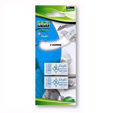 gbc Gomma SOFT L�ufer, in plastica per matite e pastelli in blister da 2 gomme. Prodotto originale tedesco. MADE IN GERMANY.