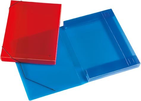 gbc Cartelline in PP con elastico e dorso cordonato Colori assortiti, formato: 35,5x26,5x3 cm.