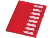 gbc Cartellina in PP a 3 lembi. con divisori colorati ed elastico Rosso, formato: 24x32 cm LEB2526R