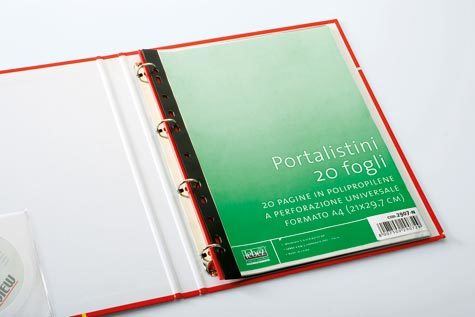 gbc Portalistino in polipropilene a perforazione universale a 10 buste Bordo nero, formato A4 (210x297mm).