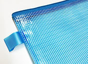 gbc Busta in polipropilene PP e rete con zip AZZURRO TRASPARENTE,  formato:240x170 mm LEB3015az