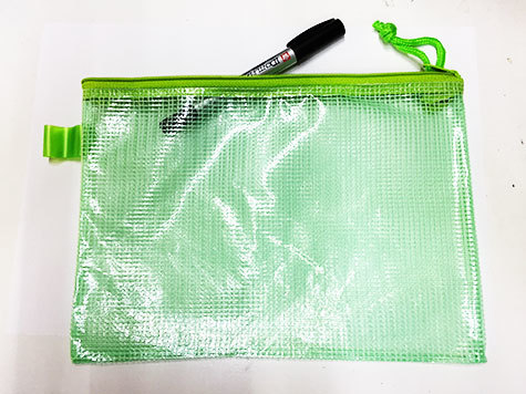 gbc Busta in polipropilene PP e rete con zip VERDE TRASPARENTE,  formato:240x170 mm.