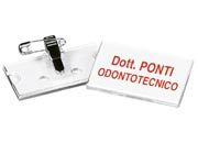 gbc Portabadge in acrilico con spilla e clip in metallo Formato: 60x30 cm LEB31080B